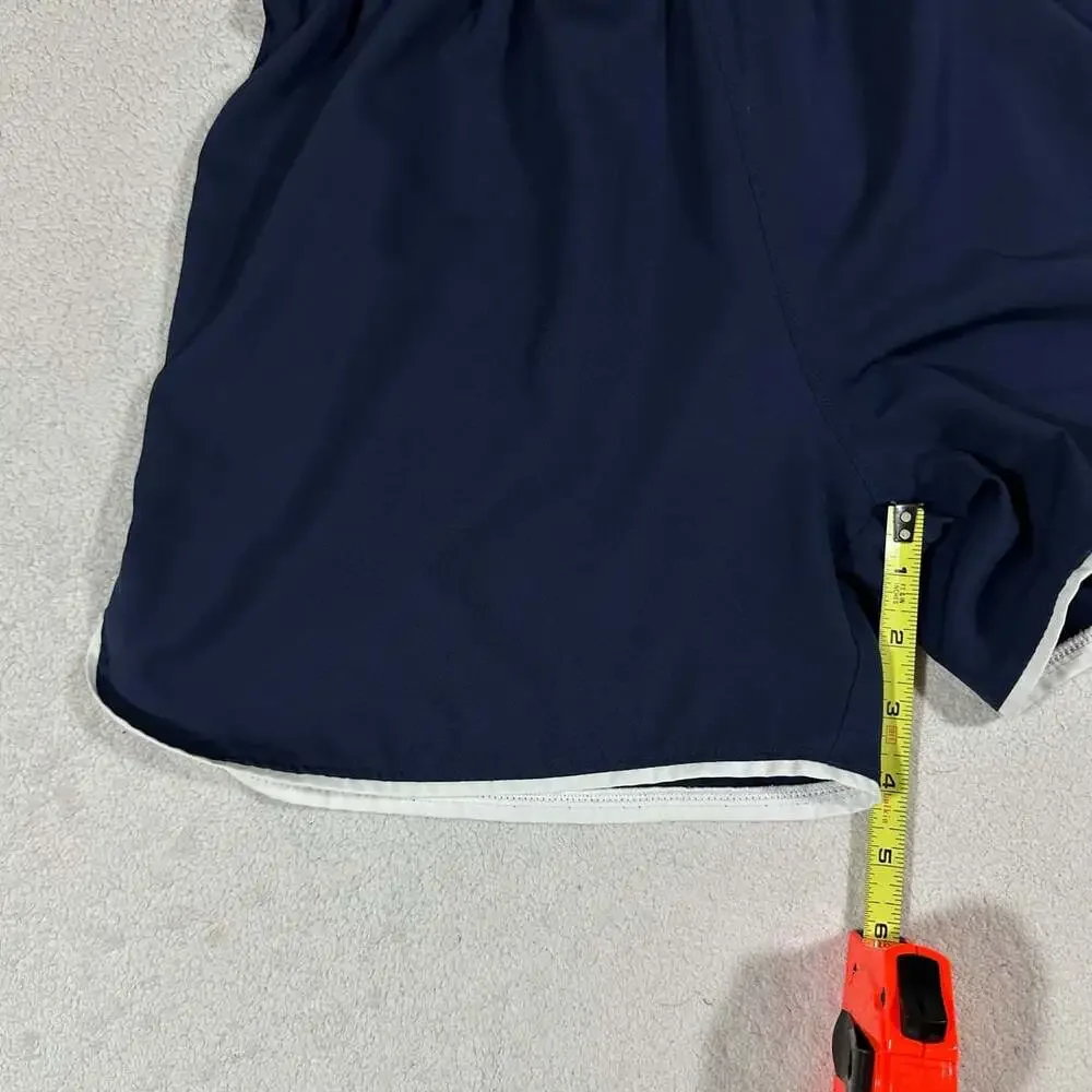 Nike Dri-FIT Womens Small Navy Blue Slim Fit Running Athletic Short Lined Swoosh